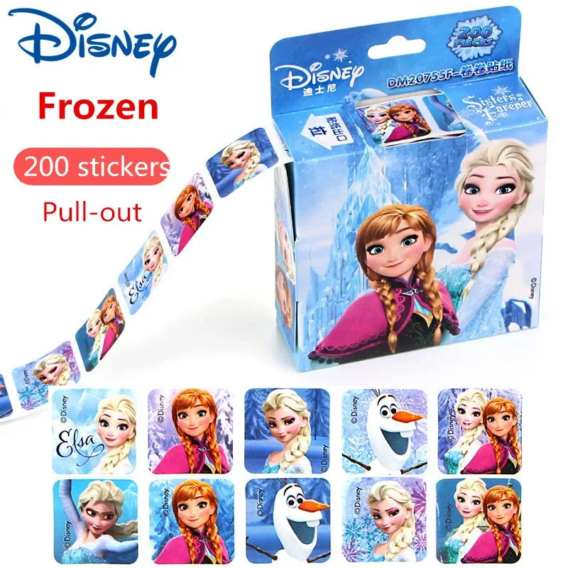 200 vellen in een doos Disney Cartoon Stickers Disney Frozen Elsa en Anna Princess Sofia Mickey Kinderen Verwijderbare Stickers Speelgoed