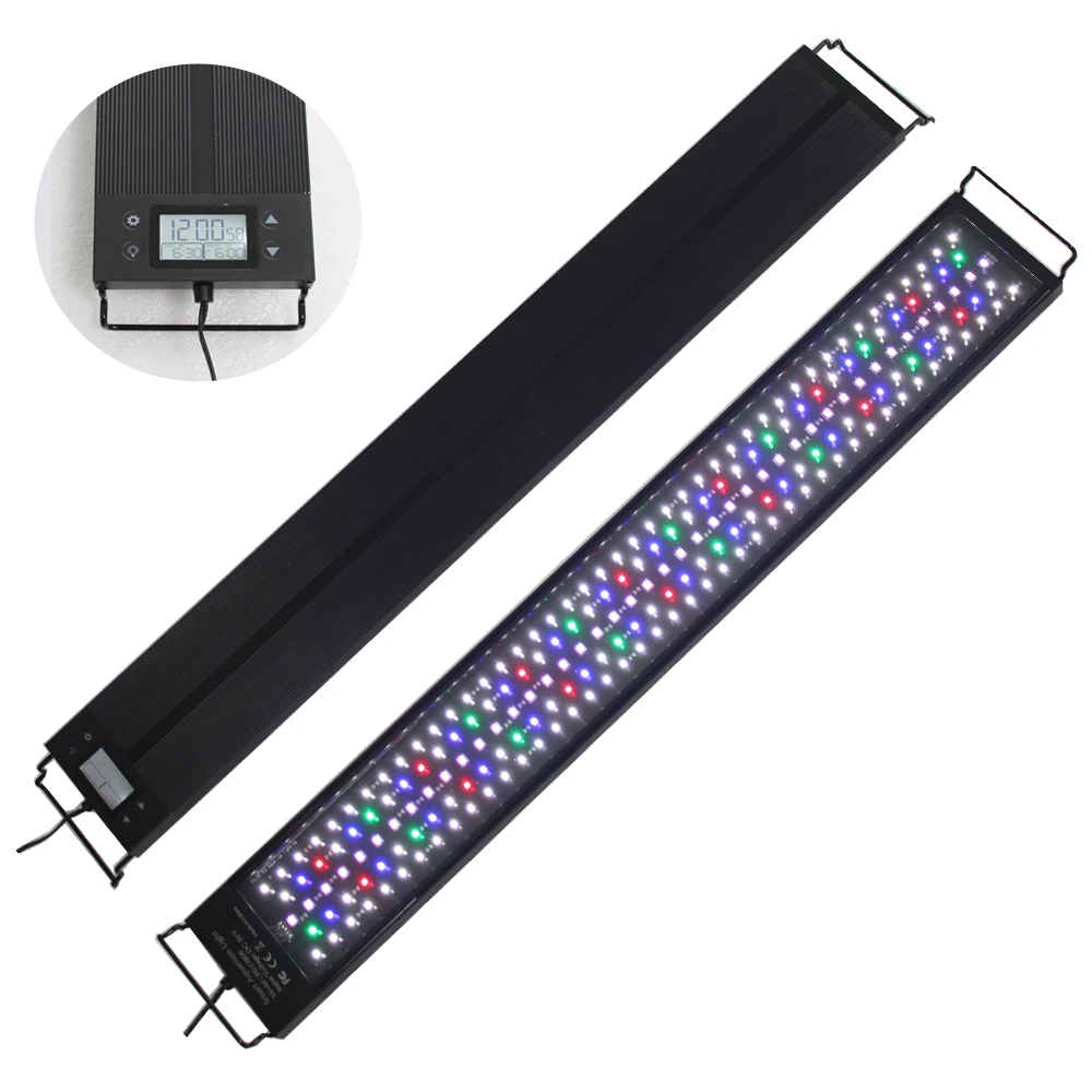 36inch Aquarium Full Spectrum Lighting LED Light Fish Tank Decoration Plant Growth Dimmer Lamp 100V-240V IP65 Waterproof 60-90cm