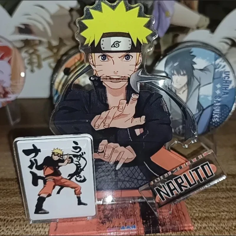 New NARUTO Acrylic Stand Figure Uchiha Sasuke Uzumaki Naruto Anime Peripheral Cartoon Delicate Children's Room Desktop Ornament