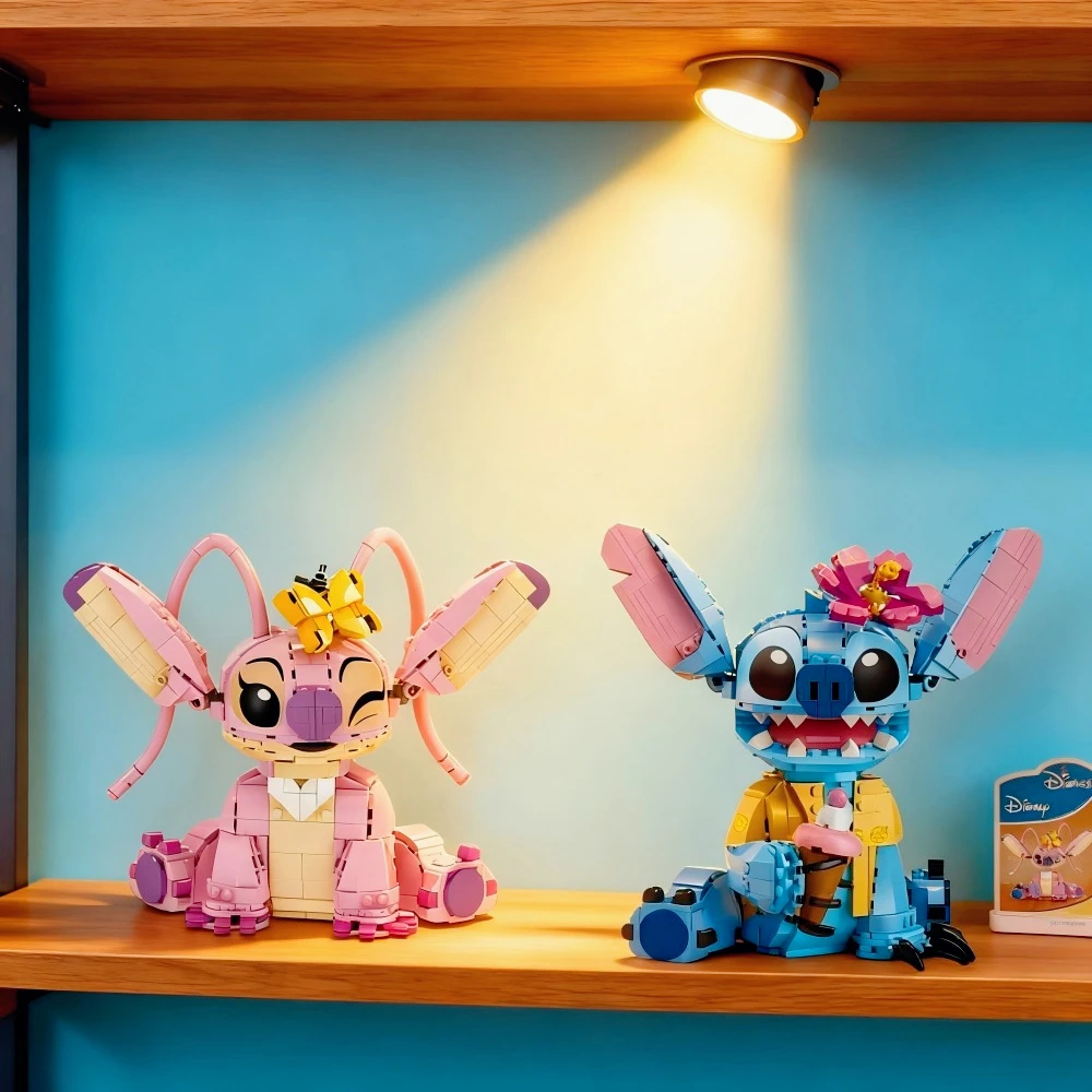 Novo ponto anjo cp blocos de construção 2026-grande peça dos desenhos animados brinquedos com orelhas móveis crianças montagem presente para meninos meninas aniversário