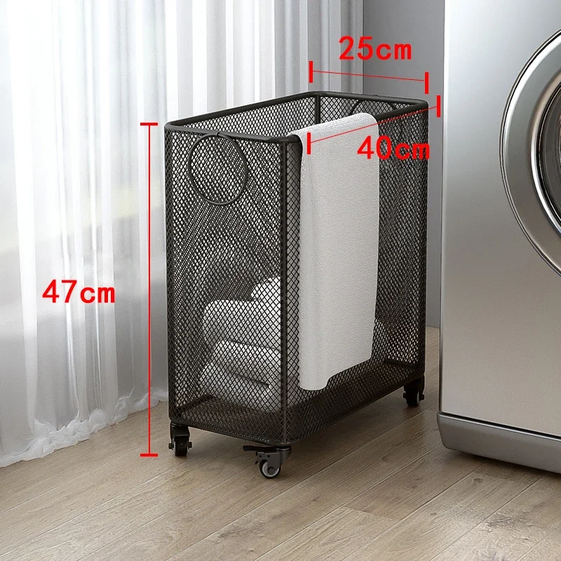 Metal Dirty Laundry Basket Household Dirty Clothes Storage Basket Doll Storage Bucket Organizer Bathroom Clothes Basket