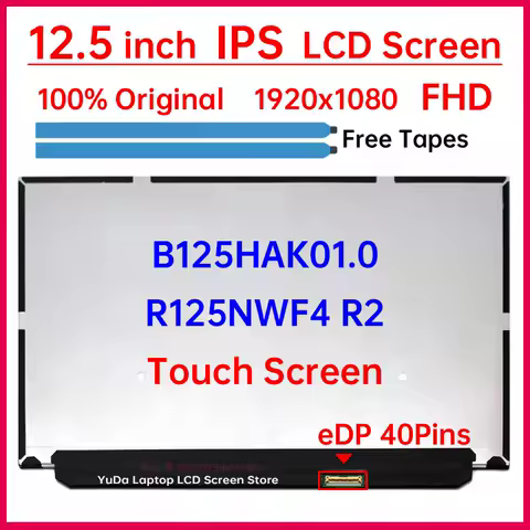 12.5" Laptop LCD Touch Screen B125HAK01.0 R125NWF4 R2 For Lenovo ThinkPad X270 X280 A275 A285 Display Matrix Panel eDP 40 Pins