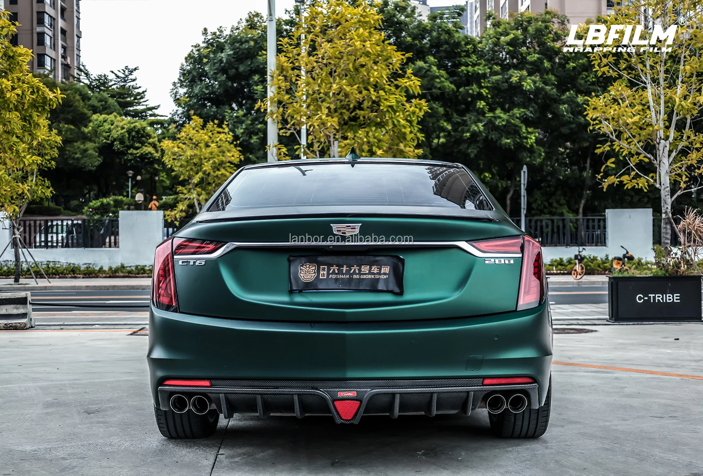 고품질 신축성 있는 PET 색상 변환 필름 무광 비닐 랩 스티커 베놈 그린 자동차 랩핑 필름