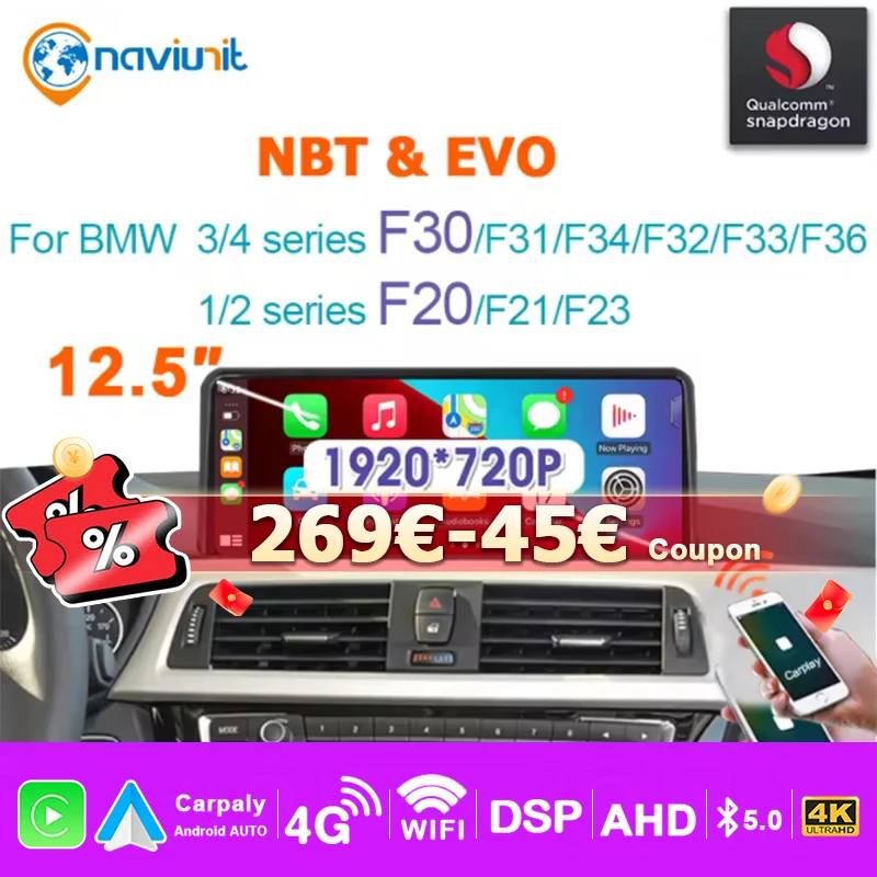 Senza fili Carplay Android 13 Auto Car Radio Schermo Multimediale Per BMW 1 2 3 4 Serie F20 F21 F23 Cabrio F30 F31 F32 F33 F34 F36