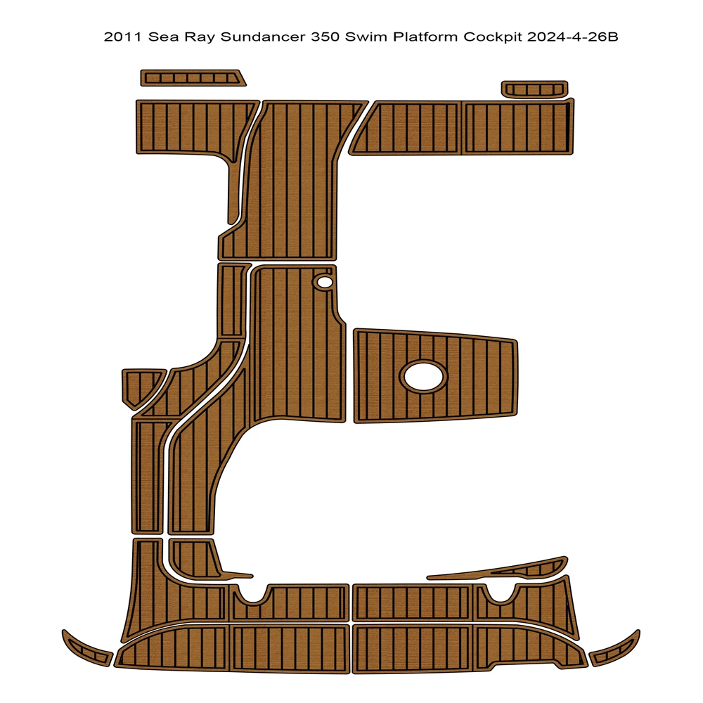 

2011 Sea Ray Sundancer 350 Платформа для плавания Кокпита Коврик для лодки EVA Foam Teak Floor Pad SeaDek MarineMat Gatorstep Style Самоклеящийся