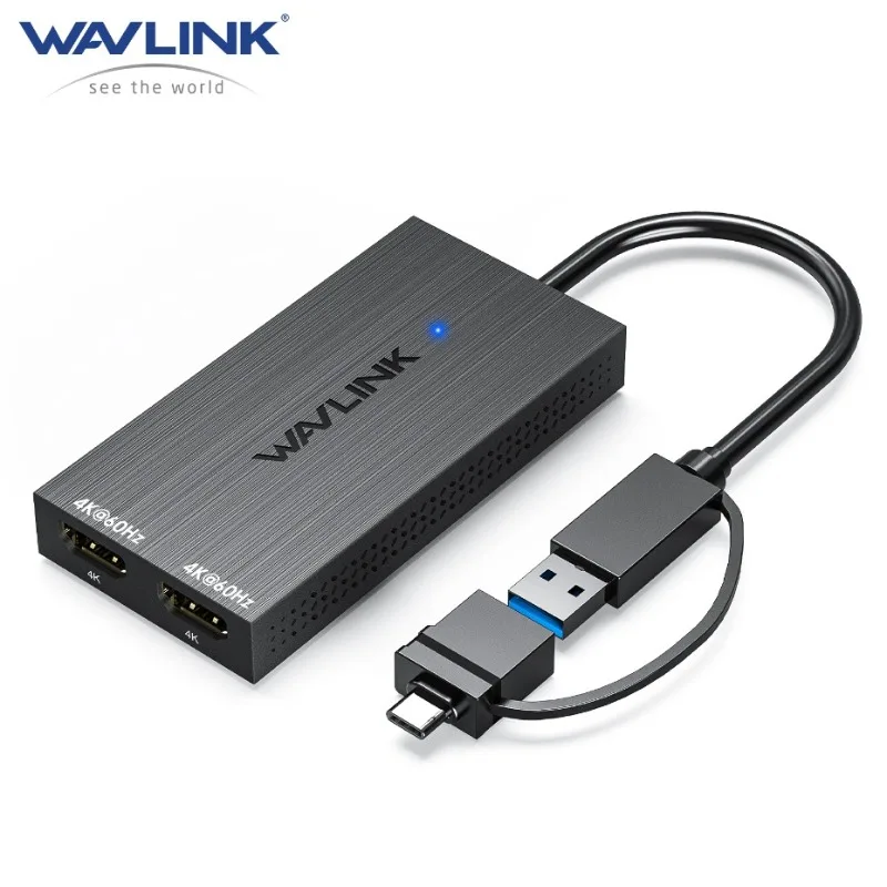 محول WAVLINK USB 3.1/USB C إلى HDMI مزدوج UG6902H رقاقة مزدوجة 2K/5K @ 60 هرتز متوافق مع Windows، M1/M2/M3 Mac4K #3