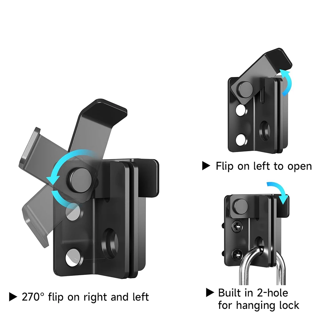 Secure Lockable Stainless Steel Door Latch with Padlock Slot for Doors For Windows Fences and Garden Furniture