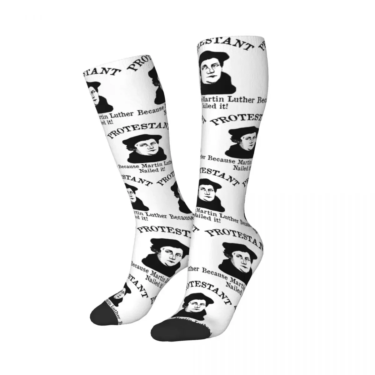 Protestant Because Martin Luther Nailed It Protestant Reformation Socks Harajuku Super Soft Stockings All Season Long Socks