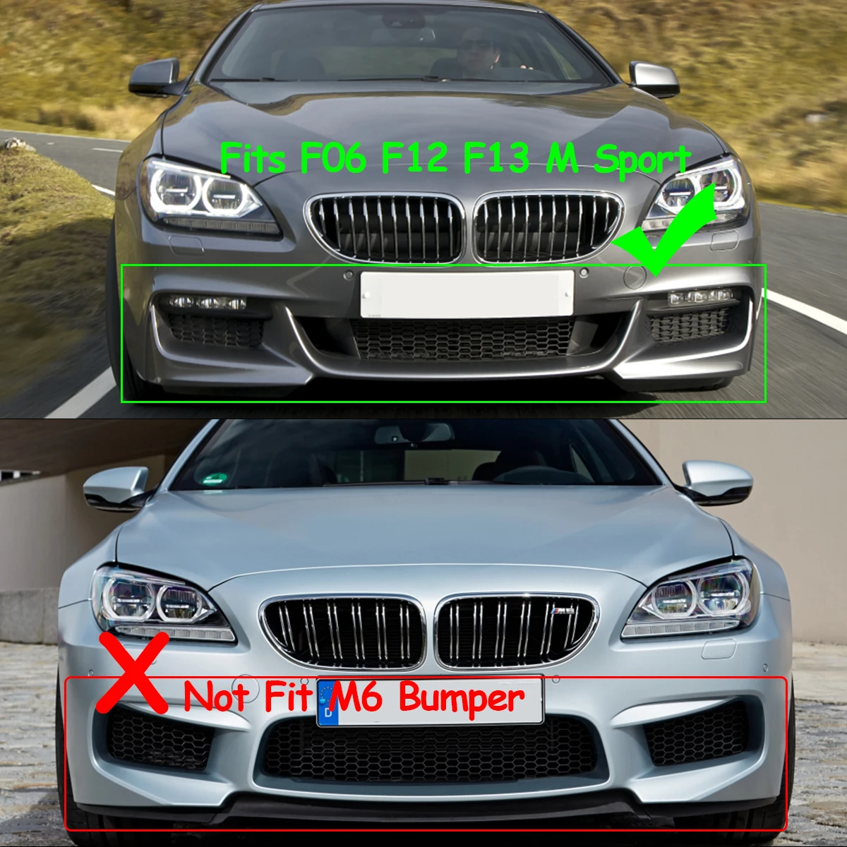 Glossy Front Bumper Lip Splitter For BMW 6 Series F06 F12 F13 M Sport 2012-2018