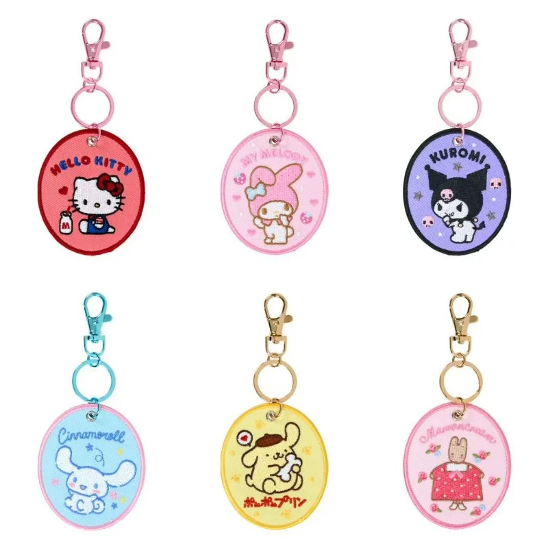 

Hello Kitty Keychain Cute Cartoon Double Sided Embroidery Decoration Travel Women Supplies Desktop Accessories Student Wholesale