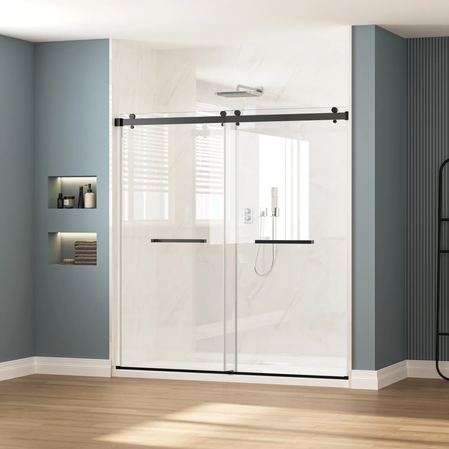 Sliding Frameless Shower Door, 72