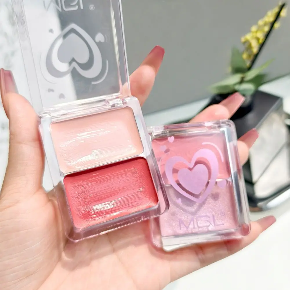 Nuevo Rubor para mejillas ligero con agua de 2 colores, maquillaje hidratante resistente al agua de alto brillo, colorete en crema de larga duración para Maquillaje facial