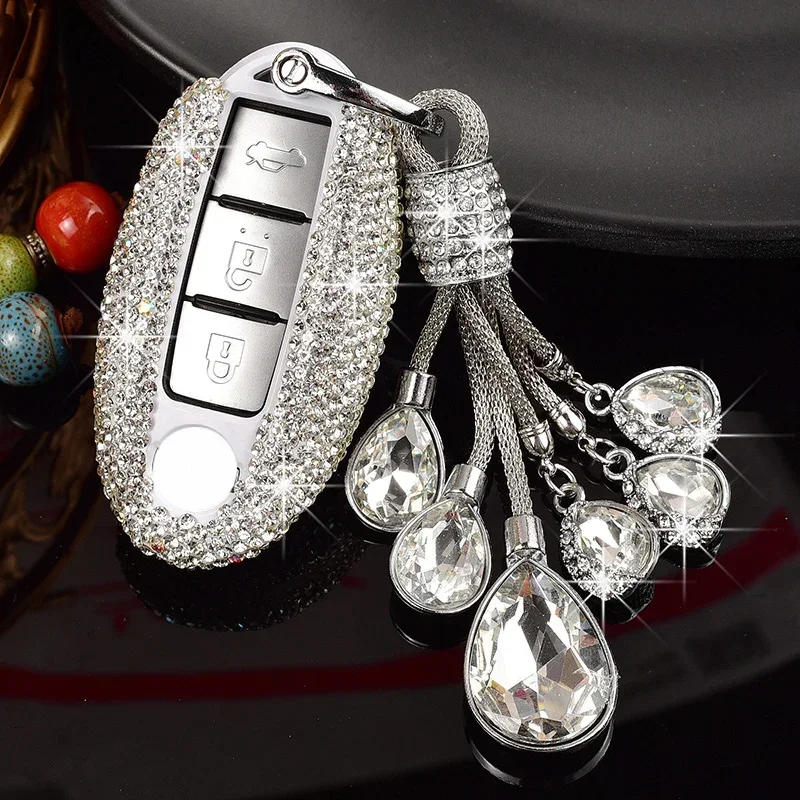 Fashion Luxury Sparkling Diamond For Nissan Car Key Cover Rogue Altima Qialima Infiniti Murano Sentra Fleet Explorer Titan Rania