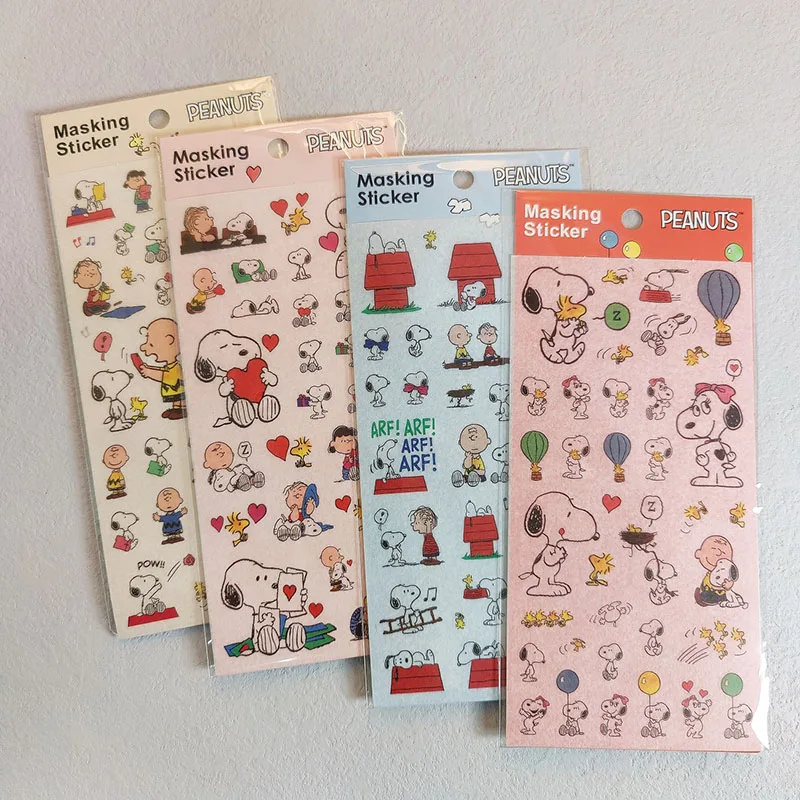 4 pcs/lot Kawaii Snoopy Stickers Cute Scrapbooking DIY Diary Decorative Sealing Sticker Album Stick Label School Office Supplies