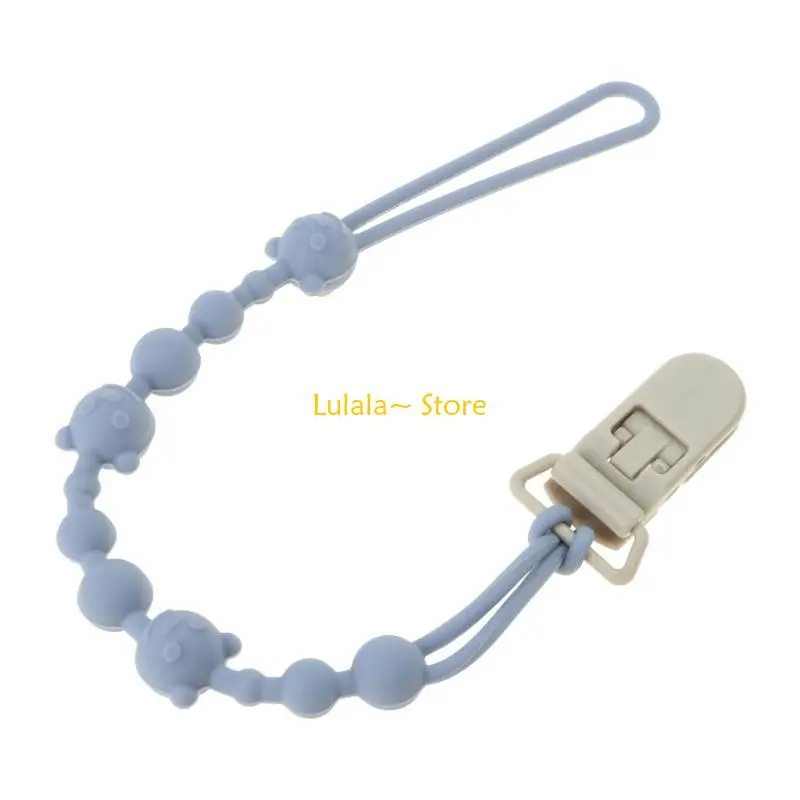 

Y4QA Soft Silicone Baby Pacifier Chain Teething Chew Toy Holder Bear Pacifier Clip