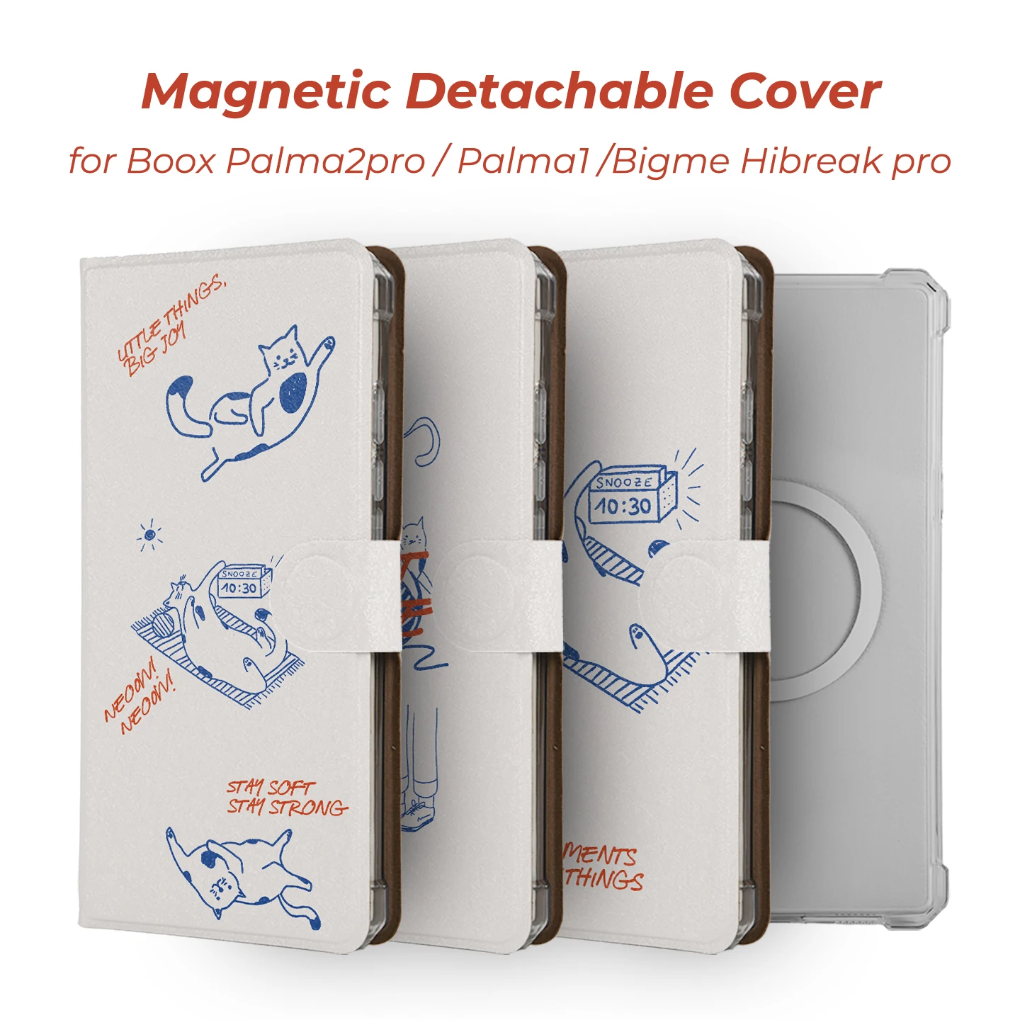Twosheep Magnetisch Abnehmbares Etui für Boox Palma2pro Boox Palma2 Bigme Hibreak Pro Color 6,13 Zoll Auto-Schlaf/Aufwach-Funktion Linienkunst Katze – Detail 2