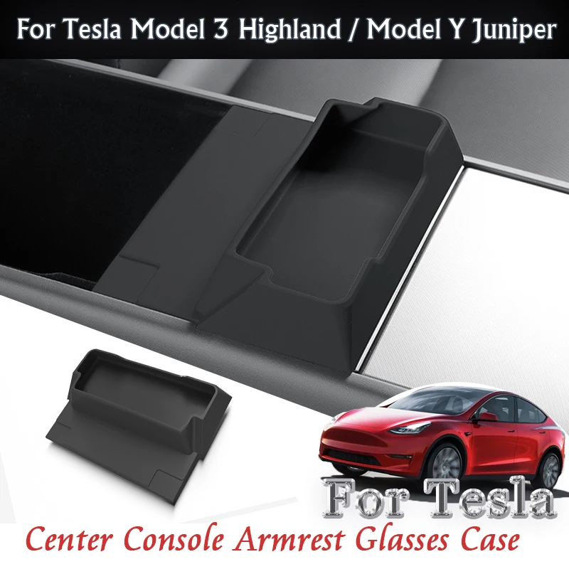 

Для Tesla Model 3 Highland 2024 Model Y Juniper 2025 Центральная консоль Подлокотник Чехол для очков Органайзер Коробка для хранения Комплект аксессуаров