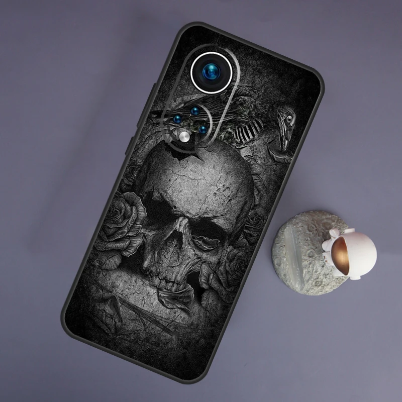 Gothic Fashion Skull For Huawei Honor Magic 5 Lite 70 50 X8 X9 a P20 P30 P40 P50 P60 Pro P Smart Nova 9 5T Case