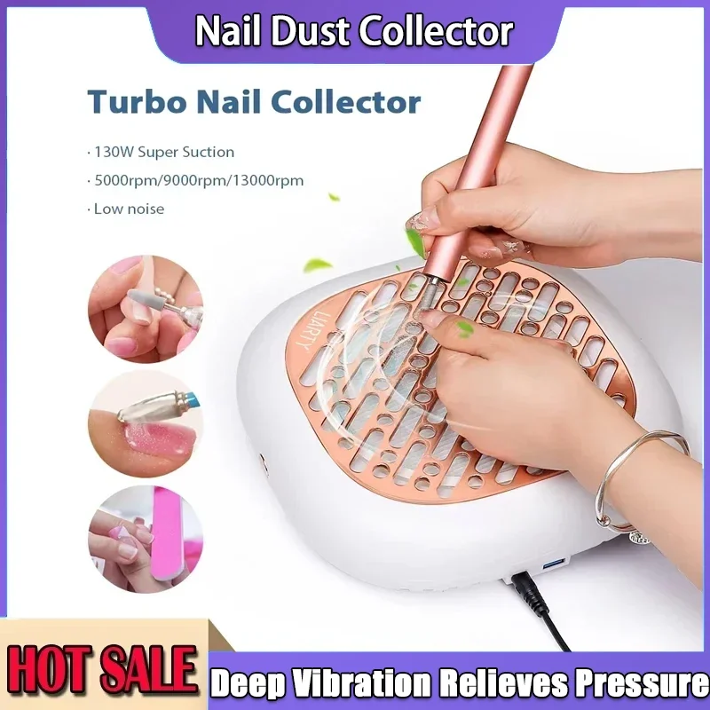 

130 Вт супер всасывающий бесщеточный пылесборник для ногтей, мощный пылесборник для ногтей, вентилятор для маникюра, пылесос с 2 фильтрами