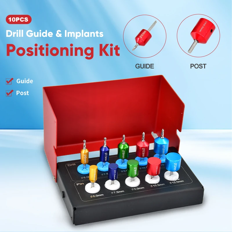 

Dental Drill Guide Positioning Kit 10pcs Dental Implant Drills for Dental Implantation Dentistry Tool