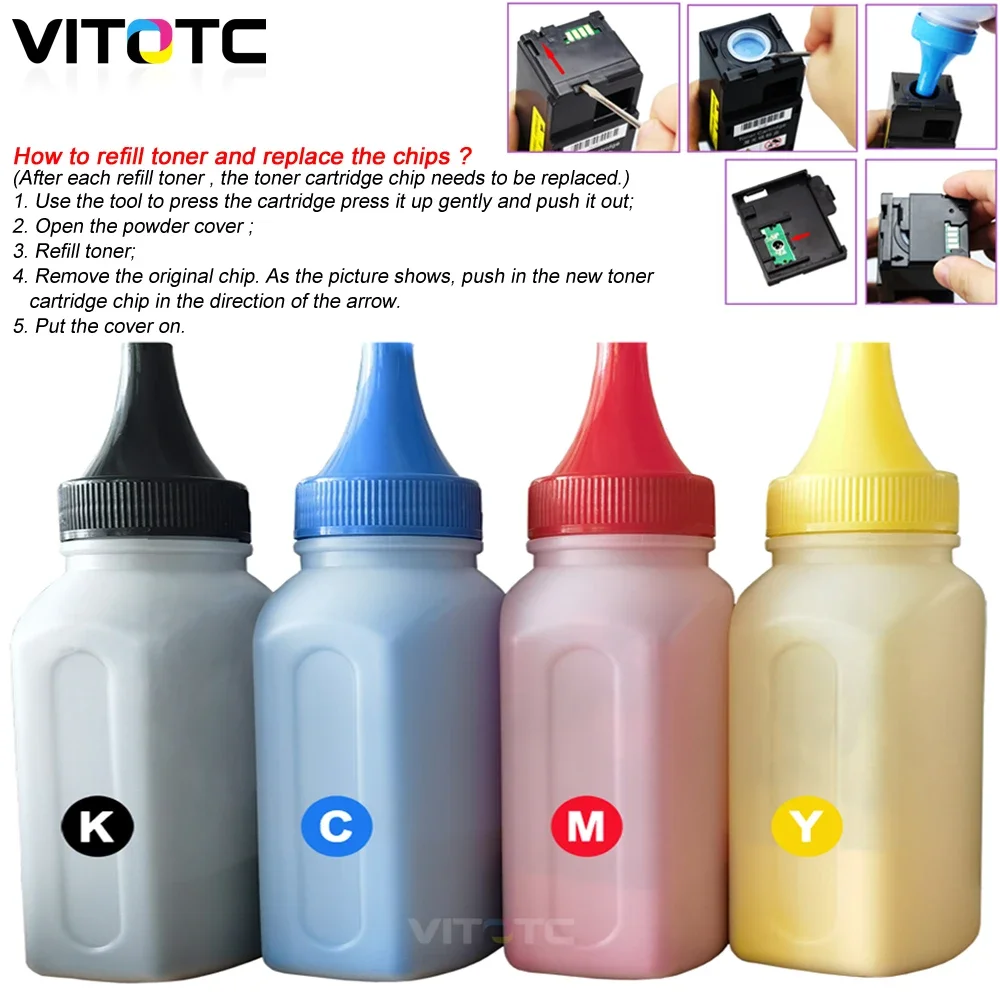 

4 Color Bottled EA Toner Powder Cartridge Refill Reset Chip Kit For Xerox Phaser 6000 6000B 6010 Workcentre 6015 6015v Printer