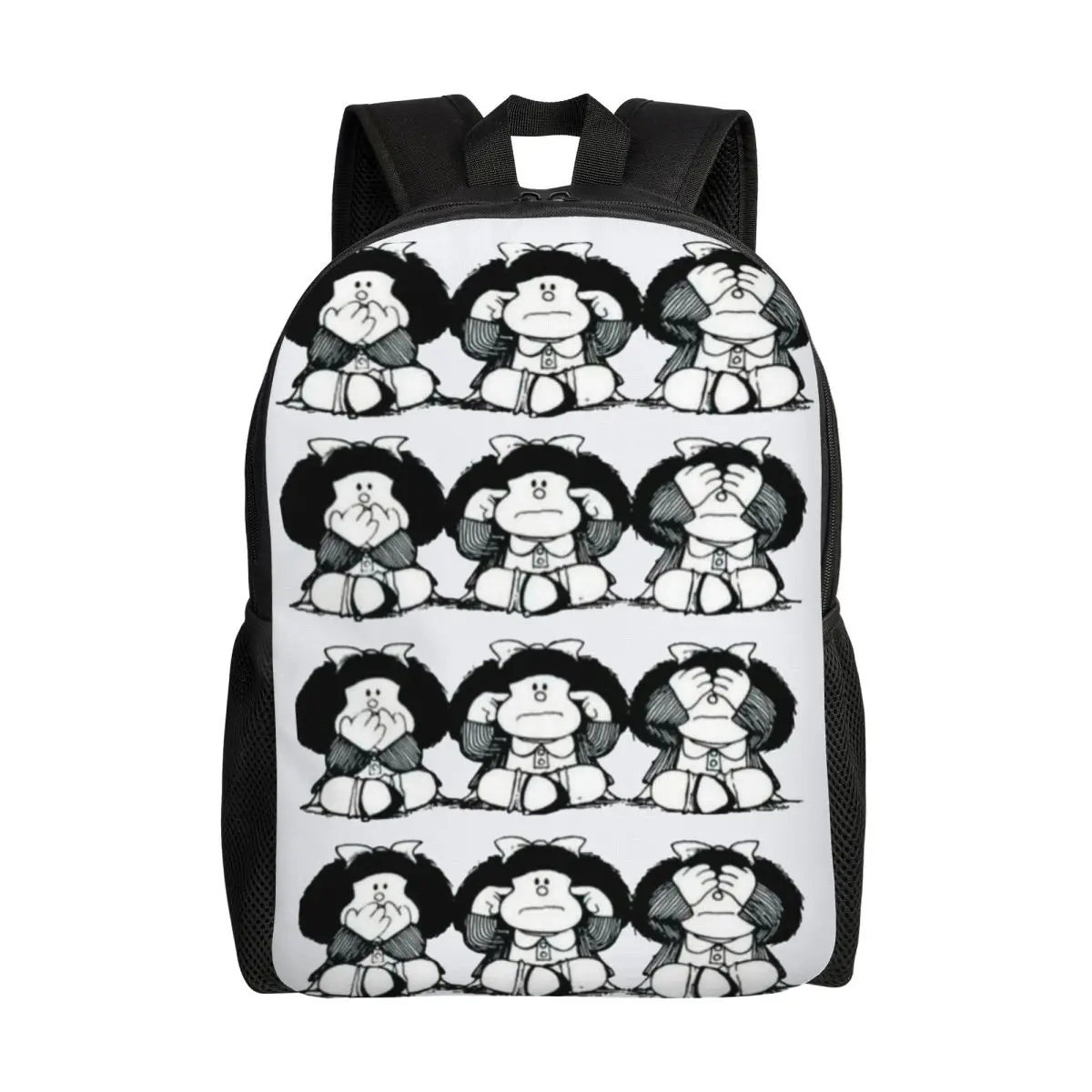 

Рюкзак Mafalda в стиле аниме с 3D принтом на заказ для девочек и мальчиков, школьные дорожные сумки для колледжа, женские и мужские сумки для книг, подходит для 15-дюймового ноутбука