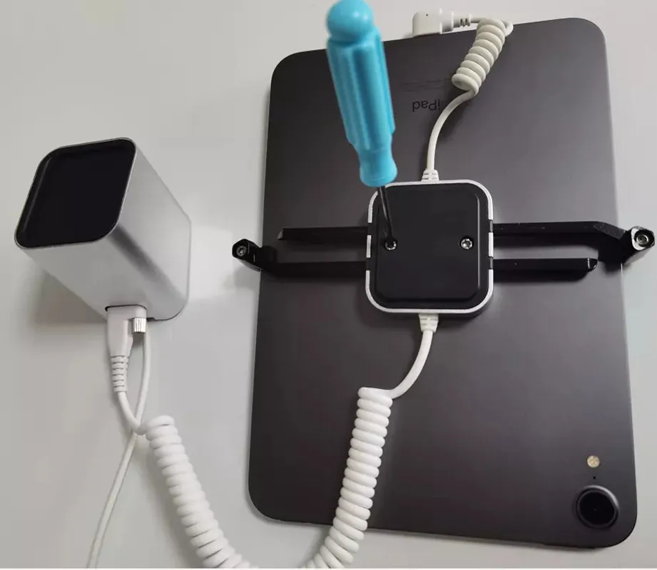 Desktop Tablet PC Security Display Holder Aluminum Alloy anti-Theft Lock Stand With 2 Metal Clamps IR Unlock Alarming