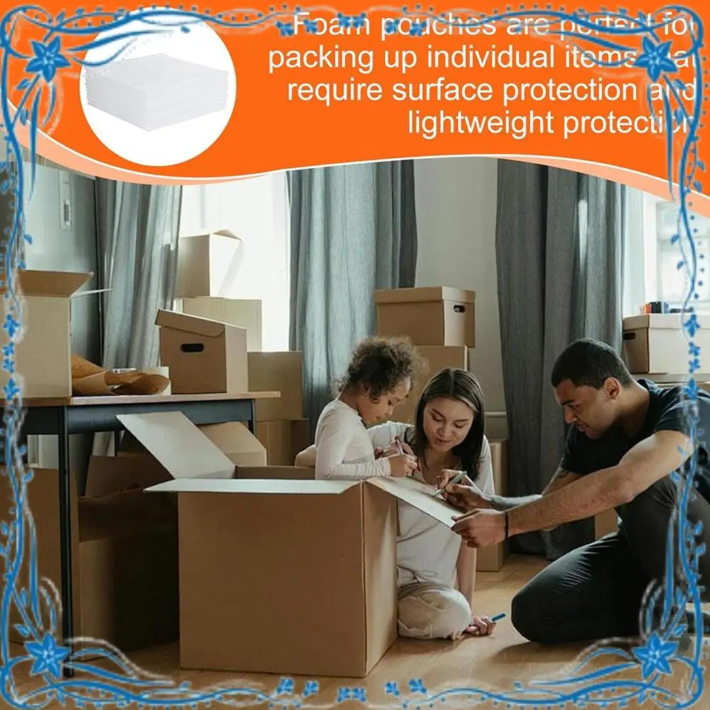 

100Pack Cushion Foam Pouches, 12X16inch Packing Cushioning Supplies For Moving, 0.5MM Thick Foam Wrap Pouches