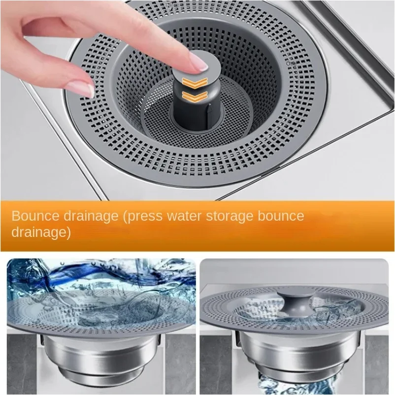 US/EU Kitchen Sink Bounce Core Drain Strainer Sink Drain Strainer Sink Stopper Stainless Steel Kitchen Drain Plug Filter Screen