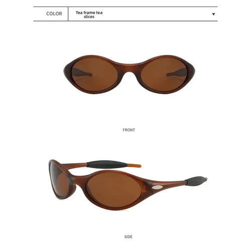 Imagen 2 del producto 2025 y2k Gafas de sol polarizadas euroamericanas para hombres y mujeres TR gafas de sol retro ovaladas con montura redonda para ciclismo al aire libre y conducción.