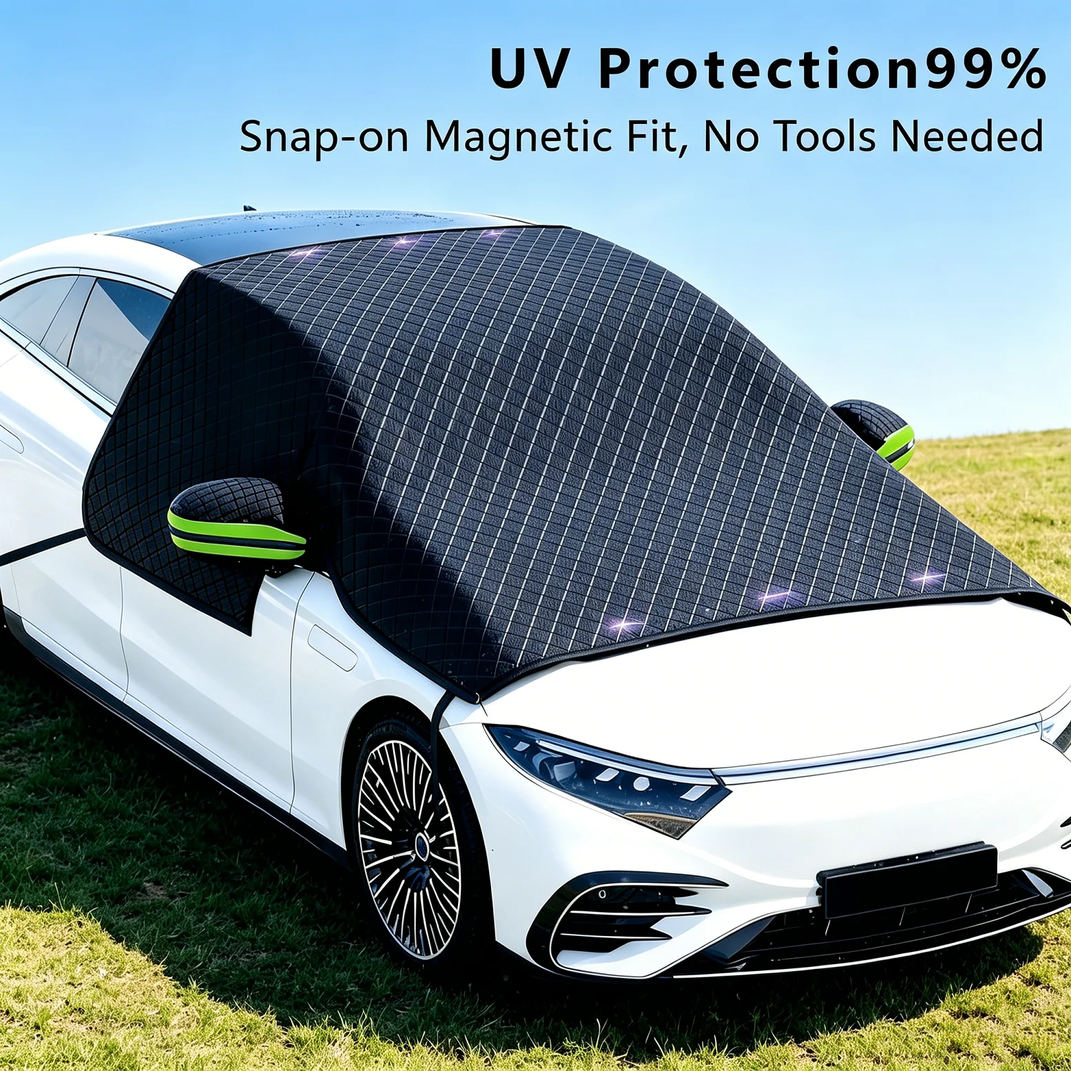 Protetor Solar Magnético para Para-brisa de Carro e Cobertura Contra Neve, Proteção UV e Contra Gelo para Todas as Estações, Protetor Contra Geada e Bloqueador Solar para a Maioria dos Veículos