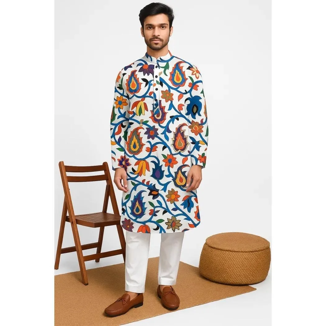 قفطان إسلامي دبي رداء رجالي بأكمام طويلة نمط عرقي 2026 بياقة واقفة ملابس عربية نمط وطني رداء إسلامي غير رسمي #1