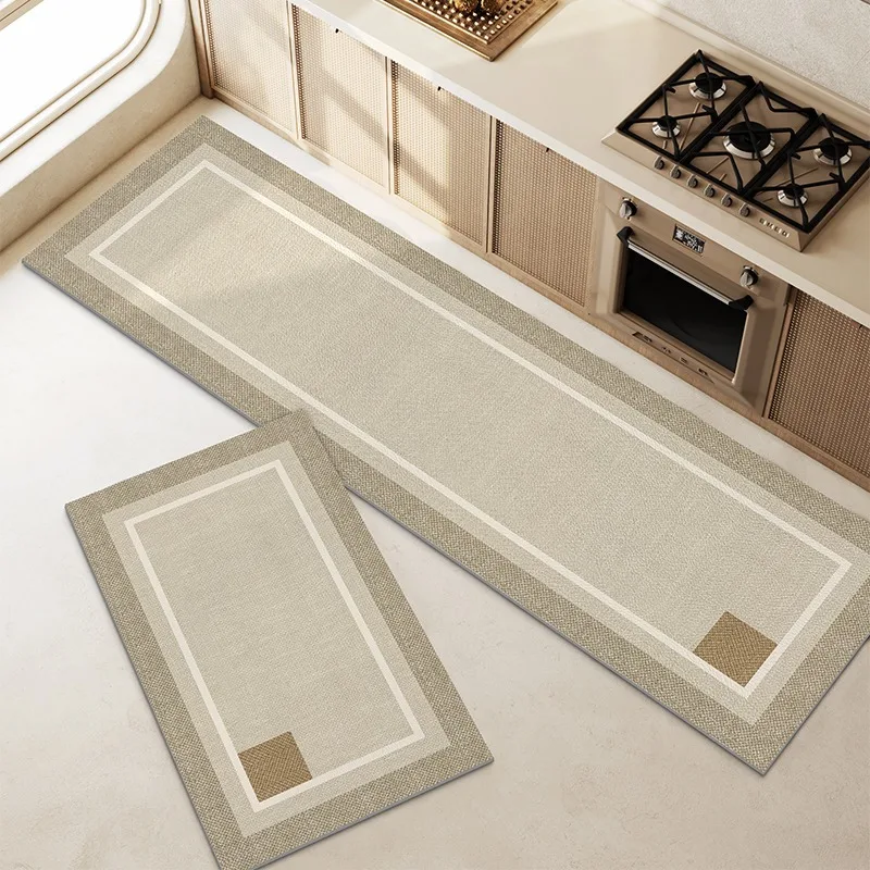 Kitchen Floor Mat Anti-slip Oil-proof Carpet Wipeable Free Cleaning Foot Mats Long Strips of Pvc Leather Rug Alfombra De Cocina - Image 3