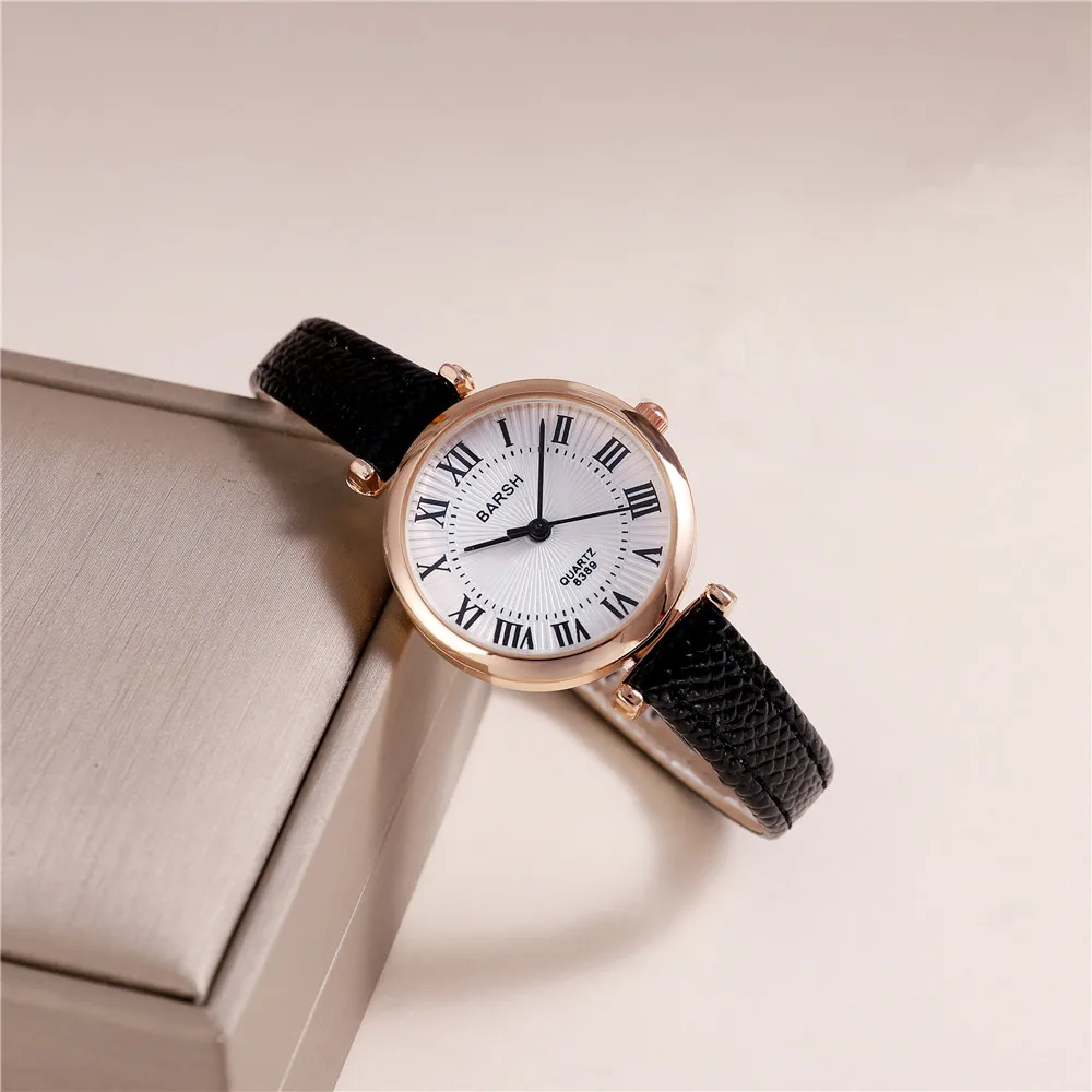 ساعة كاجوال كوارتز للسيدات بمقياس روماني من جلد البولي يوريثان العصري #2