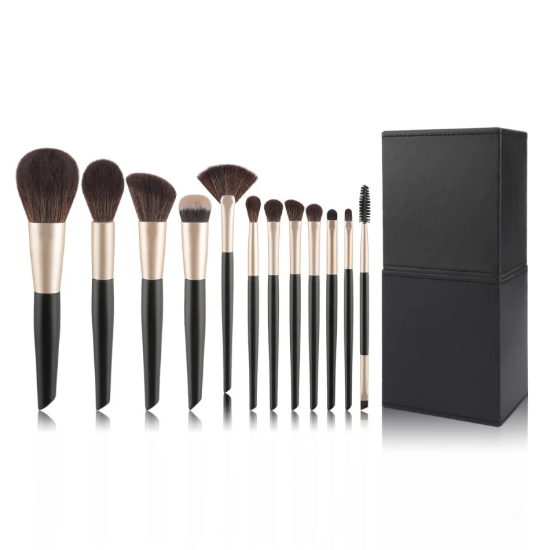 

High-end Black Gold12Makeup Brush Set Soft Powder Brush Angled Contour Brush Blush Brush Foundation Eyeshadow