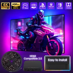 Najnowsze 4K Ambient podświetlenie TV Light EU/ US Plug HDMI-kompatybilne urządzenie 2.0 Sync Box światła RGB ekran zestaw oświetlenia Led synchronizacji kolorów