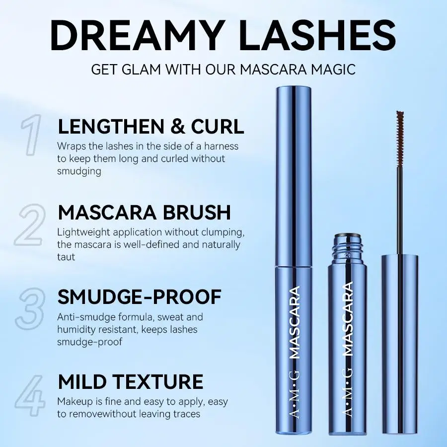 ブラックブラウン曲げやすいマスカラ延長黒 3D まつげマスカラエクステンション防水持続まつげまつげ N6F8