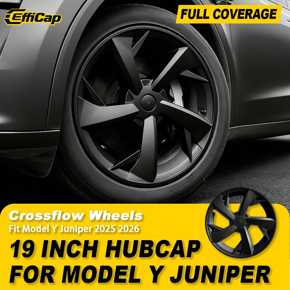 4er-Set Radkappen für Tesla Model Y Juniper 2025 2026 19 Zoll Crossflow-Räder Ersatz Performance Auto Vollfelgenabdeckung Zubehör