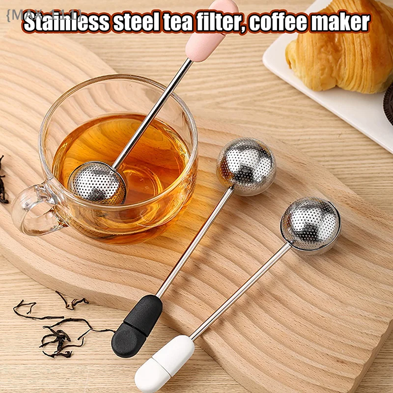 【F2-MAX111】Infusor de Té Giratorio Portátil de Acero Inoxidable 304 - Filtro de Malla para Té en Bolas, Café Molido y Té de Hojas Sueltas