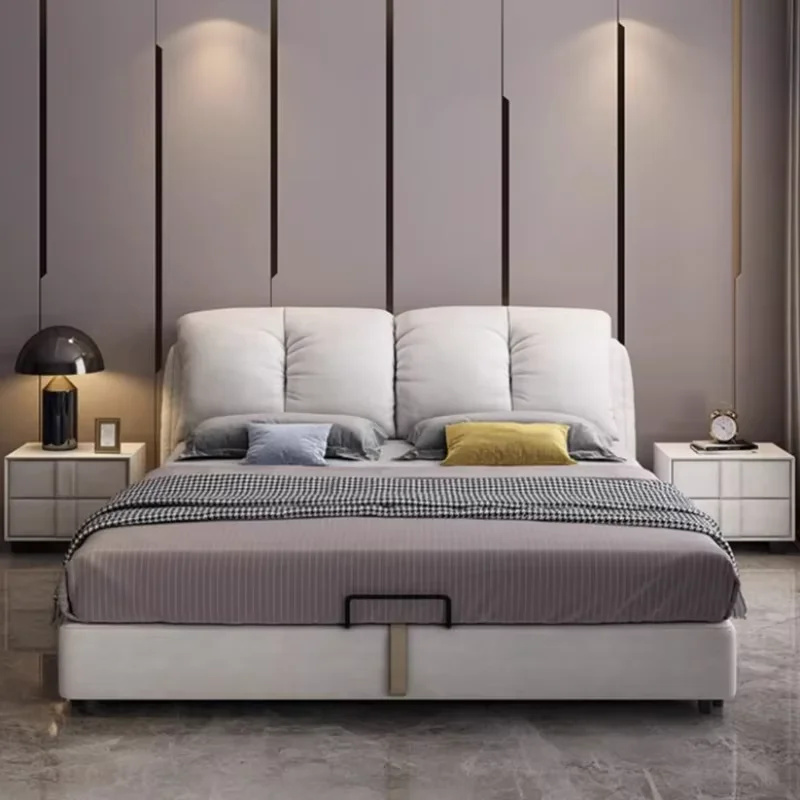 Glamorous Nordic Double Bed Frame Modular Modern Luxury Headboard Bed Frame High End Platform Camas De Casal Bedroom Furniture