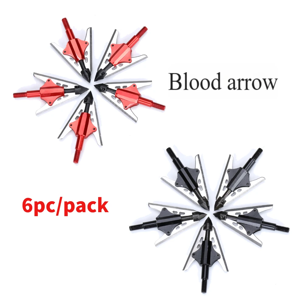 

100grain Stainless Steel Arrow Head 3 blade Hunting arrow head for Recurve/ Compound Bow Arrow tips Hunting Tools 6Pcs