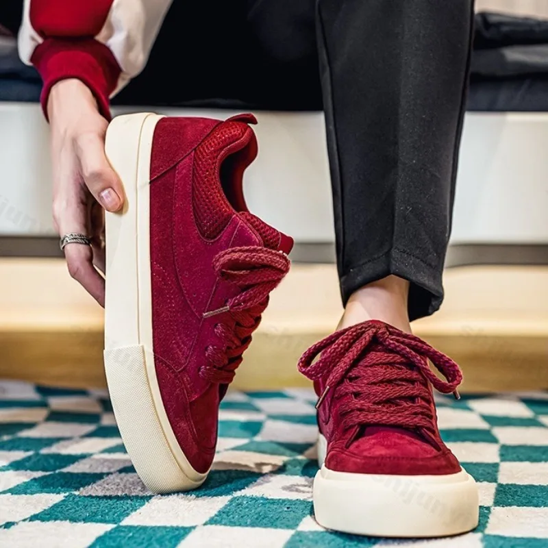 

Осень 2024, мужская модная универсальная повседневная спортивная обувь в стиле ретро с низким берцем, дышащая сетка, удобные нишевые дизайнерские кроссовки на платформе