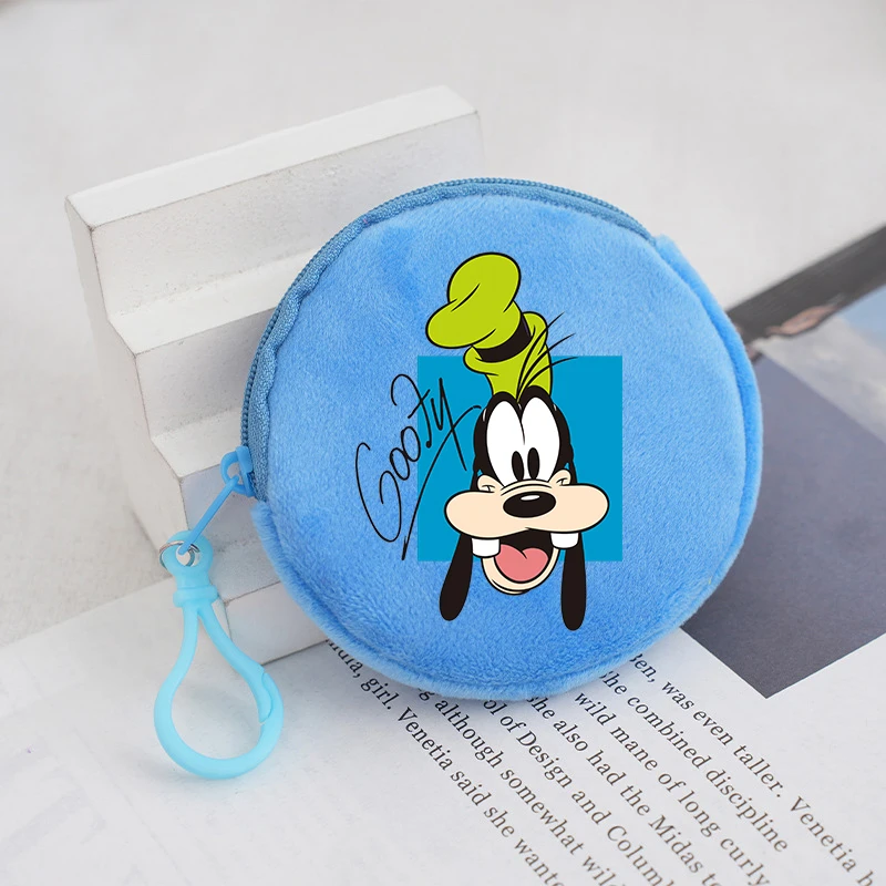 Mickey Mouse Minnie Mouse Plush Coin Purse Disney Anime Figures Printing Mini Wallet Fun Kawaii Earphone Bags Cute Storage Bag