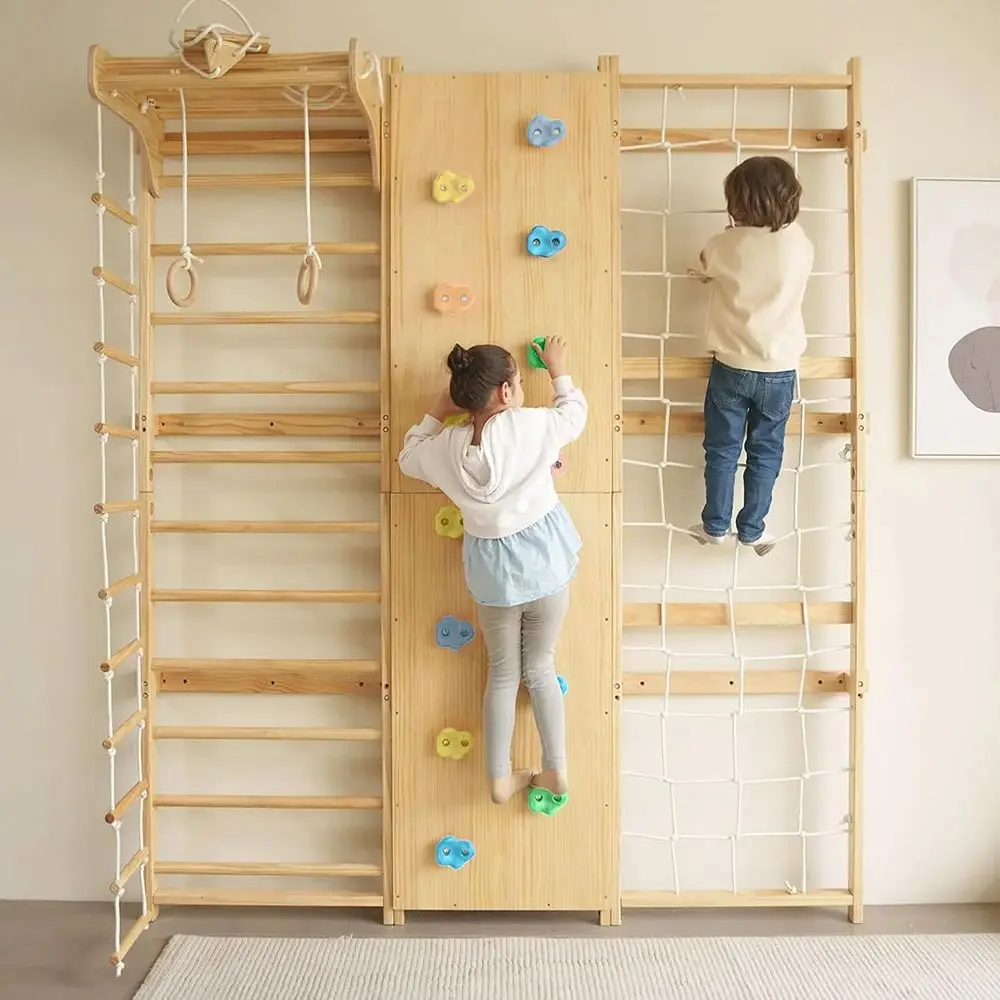 

Walnut 9in1 Swedish Ladder Wall Gym Set