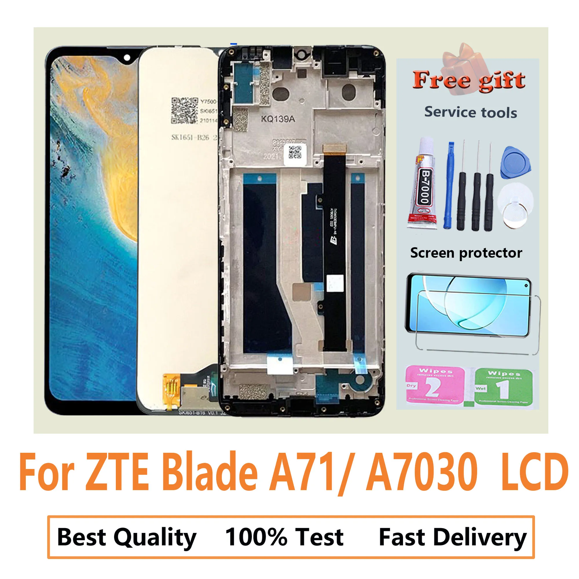 Оригинальный ЖК-дисплей для Zte Blade A71(2021) A7030 кодирующий преобразователь сенсорного экрана в сборе запасные части для ремонта дисплея
