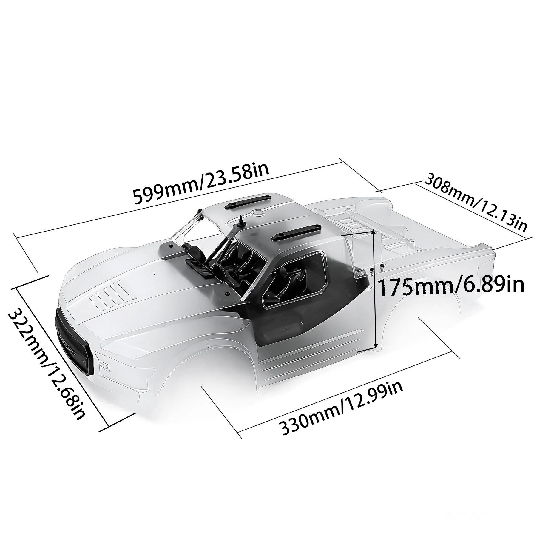 1:10 Short Course Truck PC Body Shell Kit 330mm Wheelbase for 1/10 RC Car Traxxas Arrma Senton Slash 2WD 4X4 FS Racing Explorer