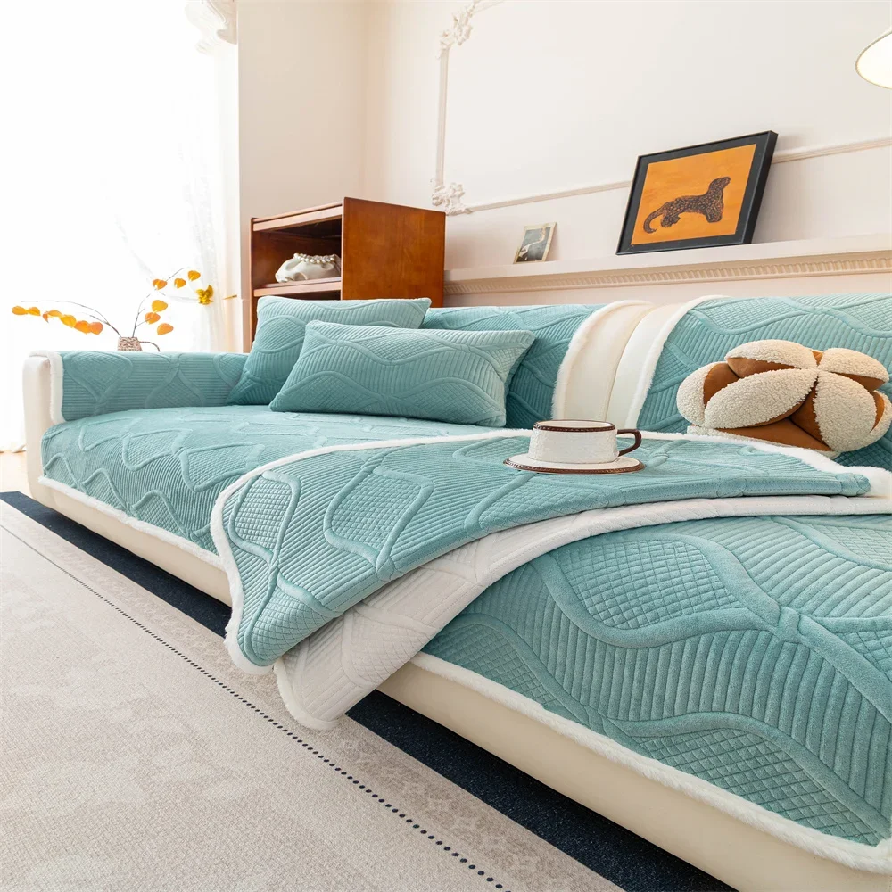 Sofa cushion 2025 new style imitation cotton and linen all-season anti-slip cross-border sofa cover full-cover sofa scarf