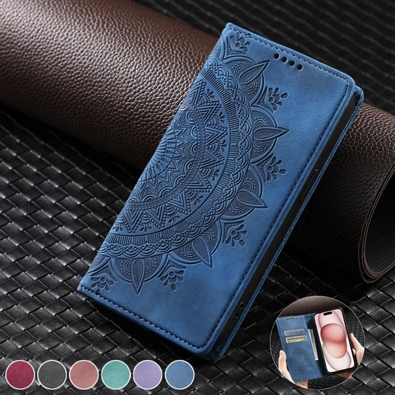M55 SM-M556 Магнитный чехол для Samsung Galaxy M55 Чехол Mandala Leather Flip Cover для SamsungM55 M 55 5G Чехлы для телефонов Coque