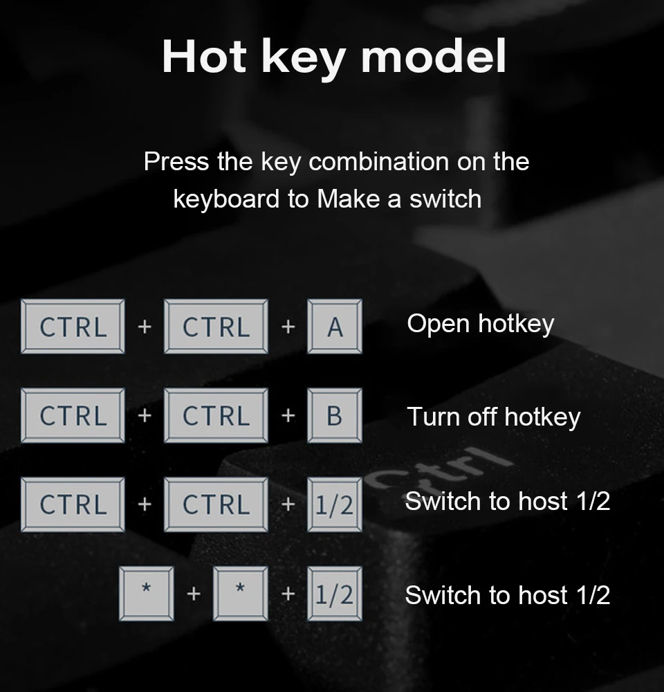 USB 3.0 Hotkey Switch, Teclado, Mouse, Impressora, Shared Controller, Hub USB, Chave de atalho Switch, 2 em 4 Out