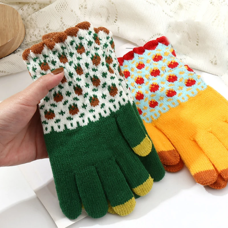 Girls Women's Knitted Florals Autumn Winter Warm Outdoor Activities Cycling Accessories